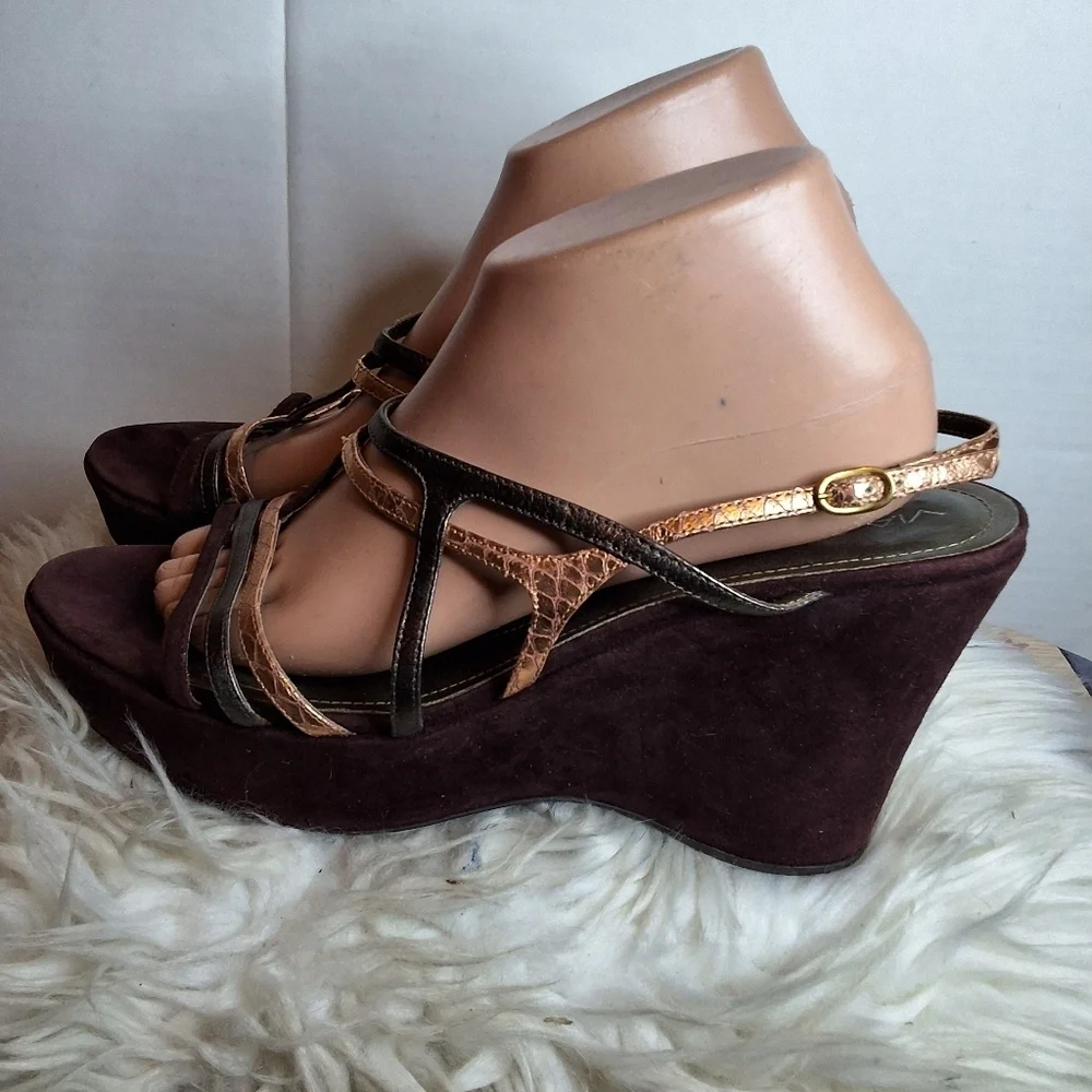 Via Spiga metallic wedge sandals 10‎